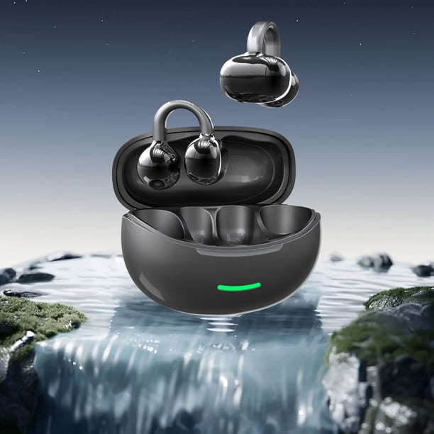 Auriculares Bluetooth de 5,4" con clip para la oreja, batería alta, baja latencia, cómodos de usar sin sentir, micrófono doble, reducción de ruido, auriculares Bluetooth de plástico de tipo abierto.