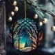 thumbnail image 4 of 2D Circular Christmas Tree Hanging Ornament, Festive Holiday Decor for Home Party, Elegant Round Decorative Accent, Seasonal Celebration Embellishment, Indoor Outdoor Decoration for Xmas, 4 of 5