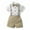 Khaki, variant on Little Boys Gentleman Outfits Suits Set Infant Short Sleeve Shirt+Suspender Pants+Bow Tie Overalls Clothing Set Kids Colorful Clothes Light Blue 3-4 Years