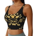 thumbnail image 5 of Sports Bra For Women, Sunflower In Gold And Black Sports Bras For Women High Support, Workout Tank Tops Woman With Removable Cups, 5 of 8