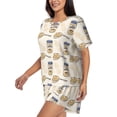 thumbnail image 3 of Womens Pajama Sets With Pocket, Peanuts Lounge Sets Short Sleeve Sleepwear PJ Sets for Women, 3 of 6