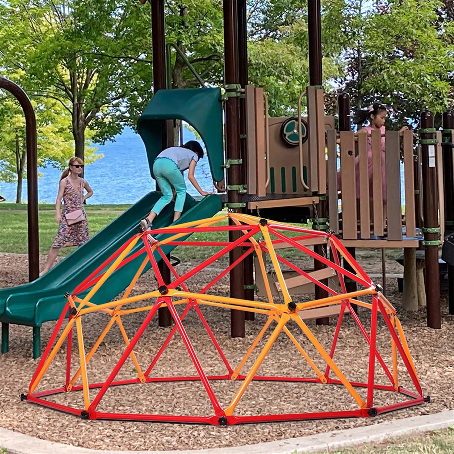 Kid's Exercise Dome Climber, Outdoor Monkey Climbing Bars Play Center for Fun Kid's Exercise Dome Climber, Outdoor Monkey Climbing Bars Play Center for Fun