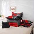 thumbnail image 5 of Homewish Romantic Valentines Day Twin Bedding Sets 7-Piece, Black Red Splash Bedding Comforter Set, Chic Leopard Zabra Print Reversible Sheet Sets, Luxury Bedroom Decor, 5 of 7