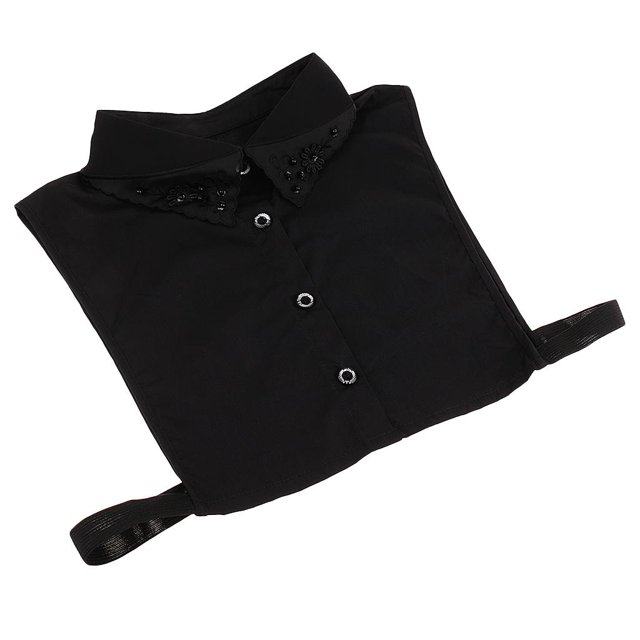 Gasa nacarada desmontable para mujer con cuello falso desmontable Negro Yuyangstore Pin de cuello de algodón para mujer