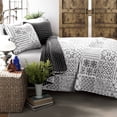 thumbnail image 1 of Lush Decor Charcoal Monique 3 Piece Reversible Print Pattern Quilt Set-Full Queen, 1 of 5