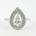 thumbnail image 4 of SOLITAIRE JEWELS 0.75CT Pear Cut Double Halo Style Moissanite Engagement Ring for Women Solid 14k White Gold, 14k White Gold Solitaire Ring, 4 of 7