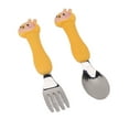 thumbnail image 1 of 2 Pack Toddler Fork Spoon, Metal Toddler Cutlery Set Cartoon Spoon Tableware Kit Stainless Steel Forks And Spoons Comfortable To Handle Toddler Silverware With Storage Box, 1 of 8