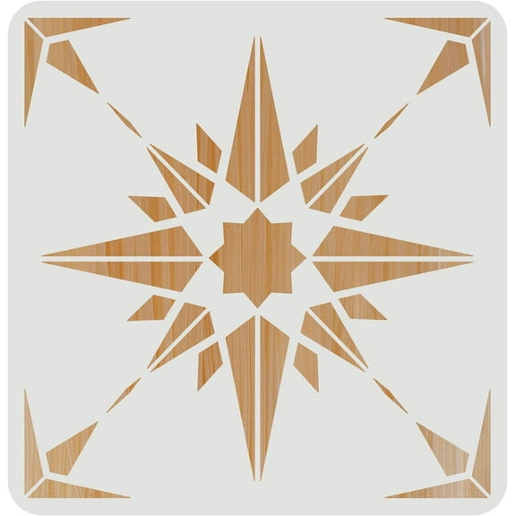 Large Plastic Reusable Drawing Painting Stencils Templates for Painting on Scrapbook Fabric Tiles Floor Furniture Wood Square Star of David Pattern 300x300mm