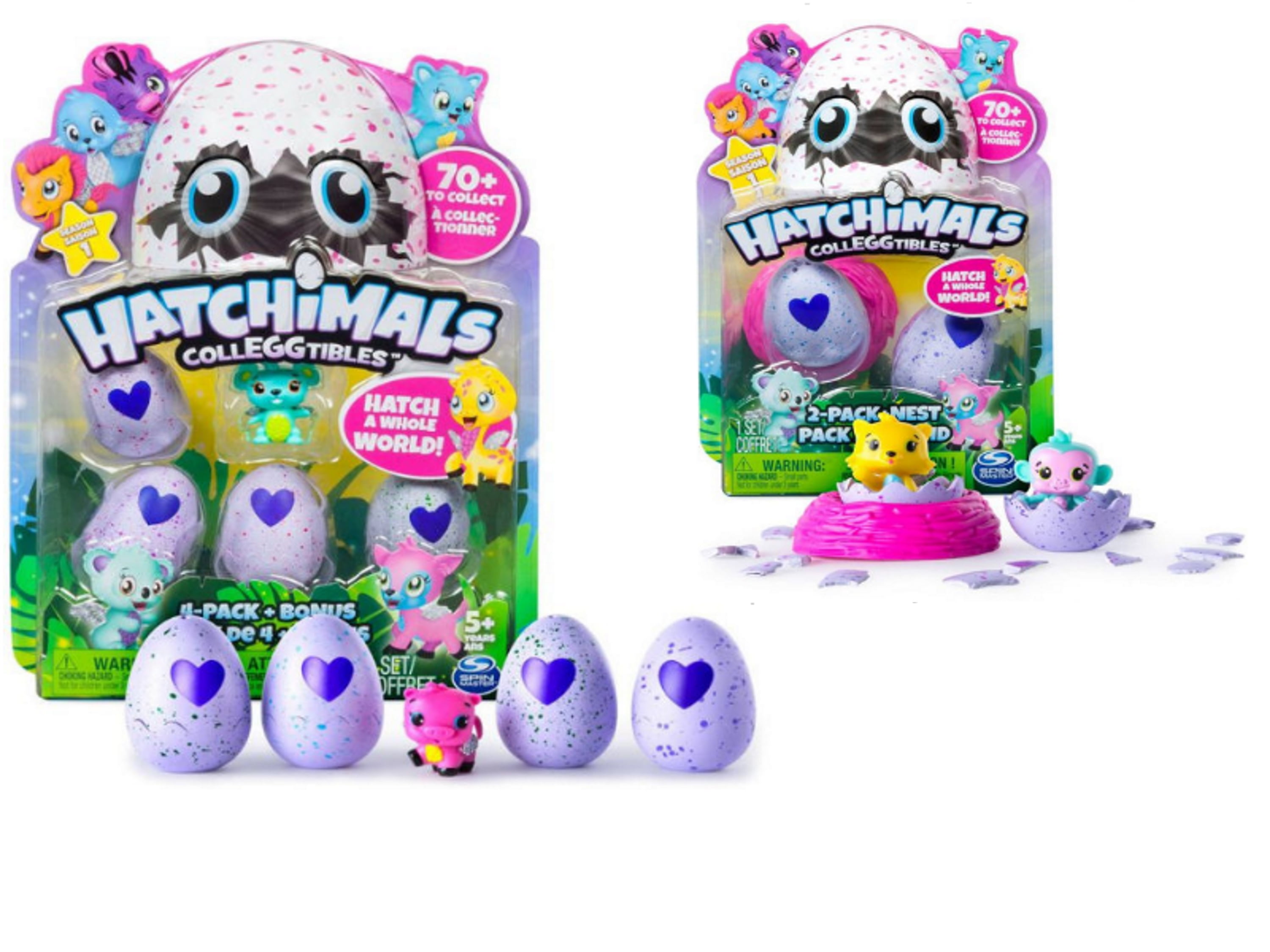 Hatchimals Hatching Egg Colleggtibles 2 Pack & Nest 4 Pack & Bonus