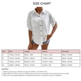 thumbnail image 6 of Women Casual Business Shirt Half Sleeve Turn Down Collar Single Breasted Chest Pockets Loose Top White M, 6 of 6