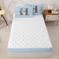 thumbnail image 4 of Homewish Girls Initial H Leopard Print Zipper Full Size Comforter Sets with Fitted Sheet and 2 Pillowcases,Teens Kawaii Ribbon Bowknot Zipper Bedding Set,4pcs, 4 of 6