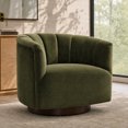 thumbnail image 5 of CHITA Mid Century Modern Swivel Accent Chair, Solid Wood Frame, Forest Green, Single, 5 of 15