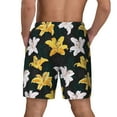 thumbnail image 4 of Uemuo Lilies Flowers Pattern Mens Swim Trunks Quick Dry Board Shorts with Mesh Lining, Stretch Beach Shorts Quick Dry No-Chafing Board Shorts-XX-Large, 4 of 9
