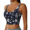 thumbnail image 2 of Daiia Retro Flower Printed Women's Sports Bra, Breathable Activewear Bra with U-Back Design and Removable Pads, Comfortable and Supportive for Yoga, Workout-Small, 2 of 8