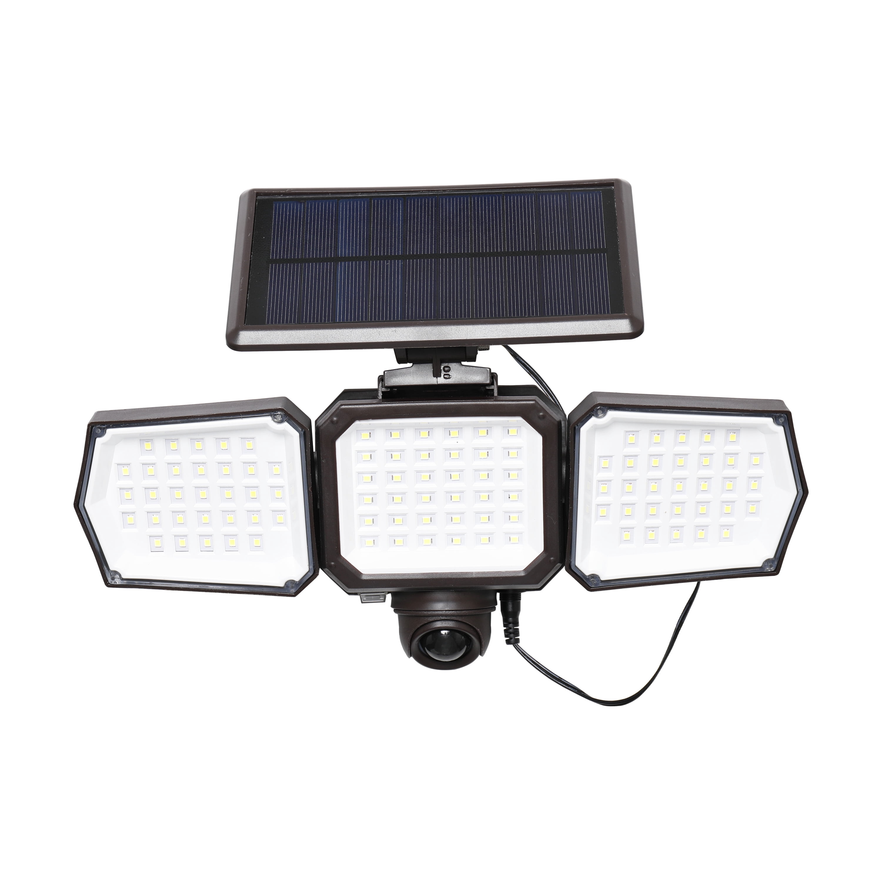 Westinghouse 2000 Lumen LED Triple Head Solar Security Light, Motion Activated in Brown Finish, 103-Degree Beam Spread