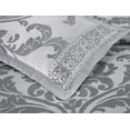 thumbnail image 4 of Chezmoi Collection Royal Luxury Jacquard Floral Comforter Set, Queen, Silver/Gray, 7-Piece, 4 of 5