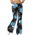 thumbnail image 3 of Cutuoiiu Womens Trendy Watercolor Print Flared Pants with Elastic Waistband for Fitness and Casual Outings Gift, 3 of 7