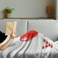 thumbnail image 3 of I Love You Soft Flannel Fleece Throw Blanket, 3D Illustration of a Heart Lays in Between Words Made with Heart Shaped Font, Cozy Plush for Indoor and Outdoor Use, 50" x 70", Red White, by Ambesonne, 3 of 5