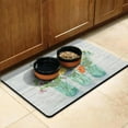 thumbnail image 3 of Dog Cat Food Mat, Dog Mat for Food and Water, Pet Dog Cat Bowl Mat, No-Slip Absorbent Water Water Bowl Mat with Farmhouse Vase Flower,17inx30in, 3 of 7