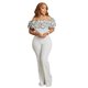 thumbnail image 3 of HLJ Monos sexys con hombros descubiertos y diseño de volantes para mujer, monos ajustados de una pieza con pantalones de pierna ancha y unicolor, monos elegantes ajustados para mujer, 3 of 5