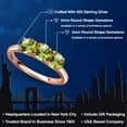 thumbnail image 2 of Gem Stone King 18K Rose Gold Plated Silver Green Peridot Engagement Ring for Women | 1.65 Cttw | Round 5MM | Gemstone August Birthstone | Size 7, 2 of 6