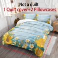 thumbnail image 3 of ZIATUBLES Sunflower Wood Grain Printed Queen Bed Duvet Cover Set, 3 Piece Comfy Soft Bedding, Zipper Closure, Easy Care Modern Bedroom Decor Includes 1 Duvet Cover & 2 Pillowcases, 3 of 8