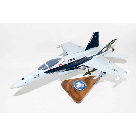 VFA-83 Rampagers USS EISENHOWER 2007 F/A-18C Model, Navy, 1/37th (18") Scale, Mahogany