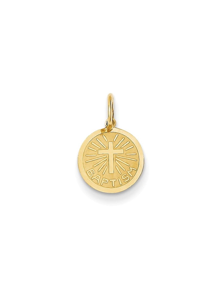 14k Yellow Gold Small Baptism Charm 