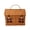 Brown, variant on Rattan House Shaped Basket with Lid, Handwoven Wicker Storage Organizer with Folding Handle, 9.4x6.3x5.5 Inch for Picnic Easter Home Decor