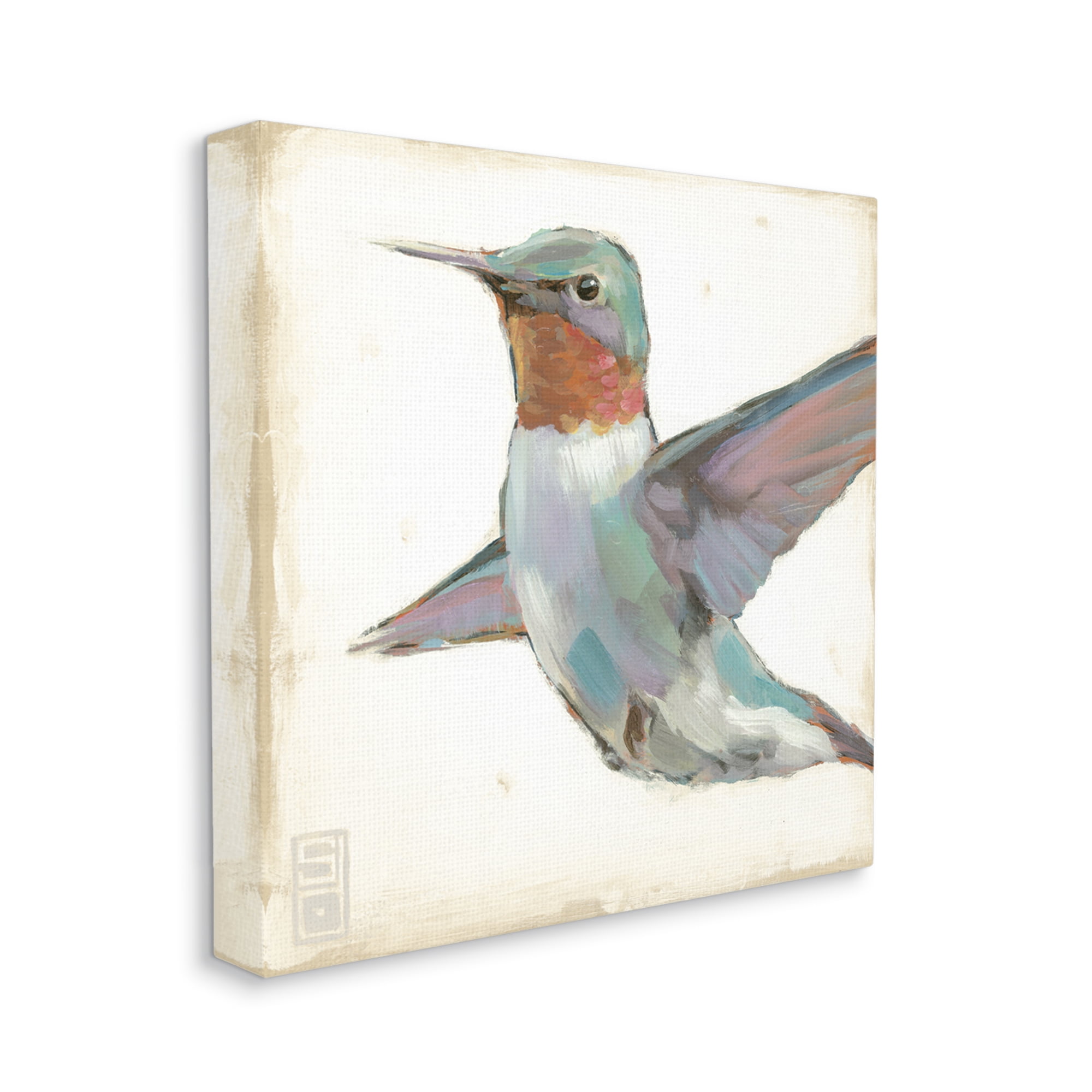 Stupell Industries Hummingbird in Flight Animals & Insects Painting Gallery Wrapped Canvas Print Wall Art, 36 x 36