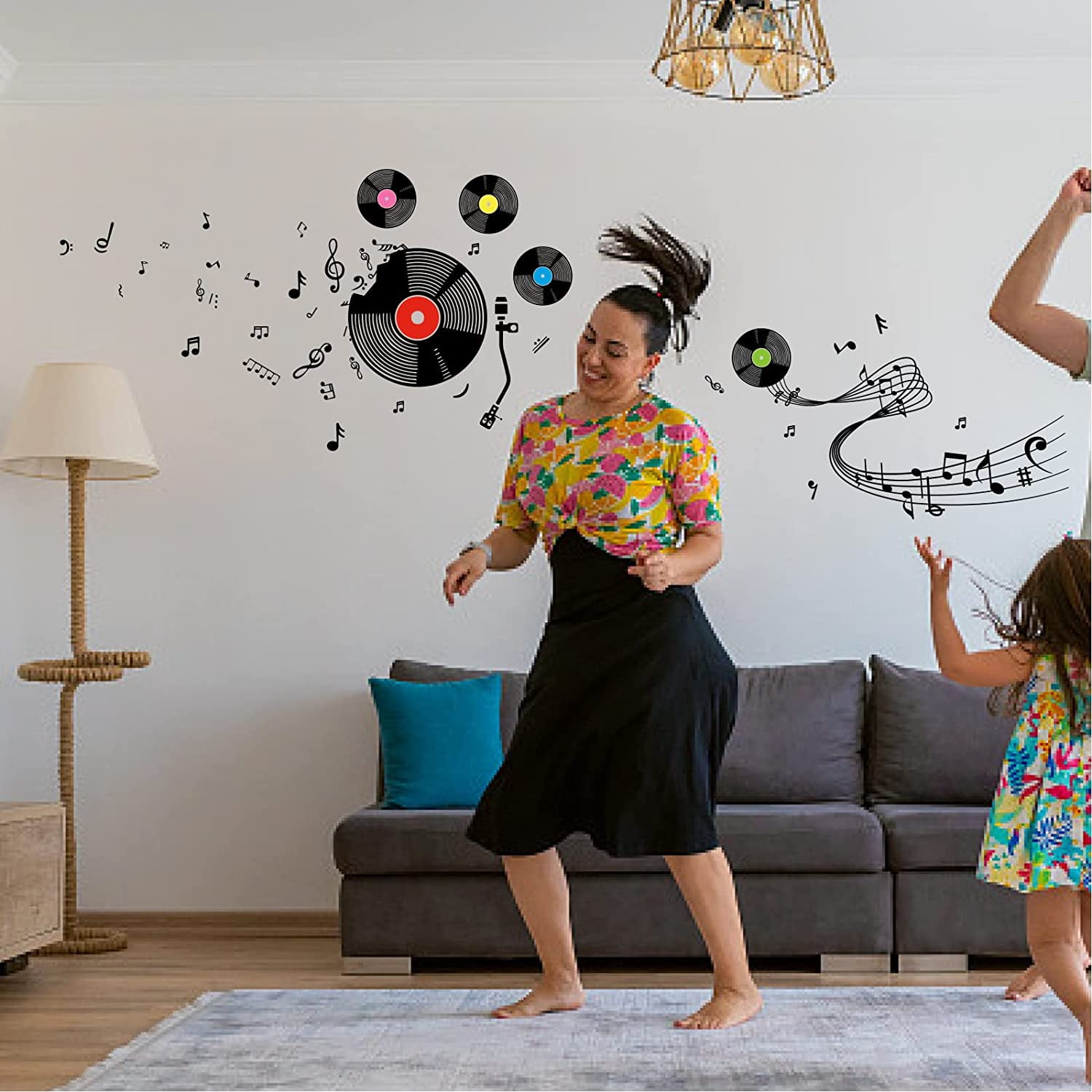 OLYCRAFT Musical Note Wall Stickers Creative Removable Wall