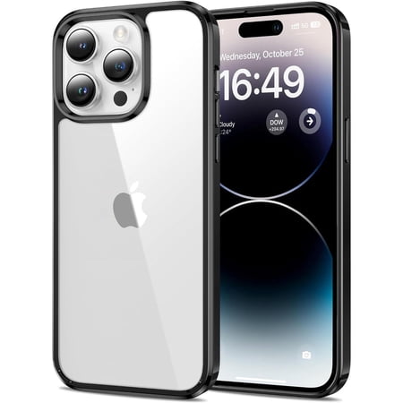 Entronix Heavy Duty Transparent Phone Case Designed for Apple iPhone 16 Pro Clear Case, Shockproof Dropproof Slim Clear Case for Apple iPhone 16 Pro, Black