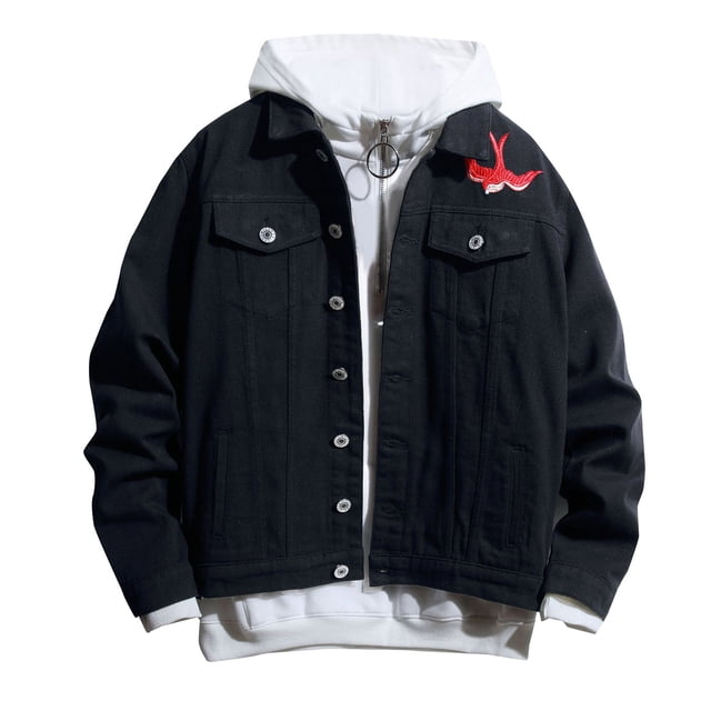 Chaqueta vaquera suelta de talla grande para hombre y mujer de otoño/invierno Pompotops oipoqjl13470