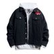 thumbnail image 1 of Chaqueta vaquera suelta de talla grande para hombre y mujer de otoño/invierno Pompotops oipoqjl13470, 1 of 8
