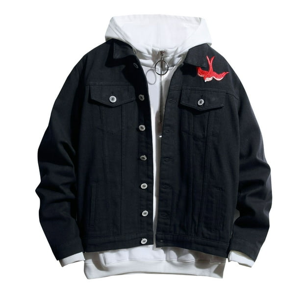 Chaqueta vaquera suelta de talla grande para hombre y mujer de otoño/invierno Pompotops oipoqjl13470