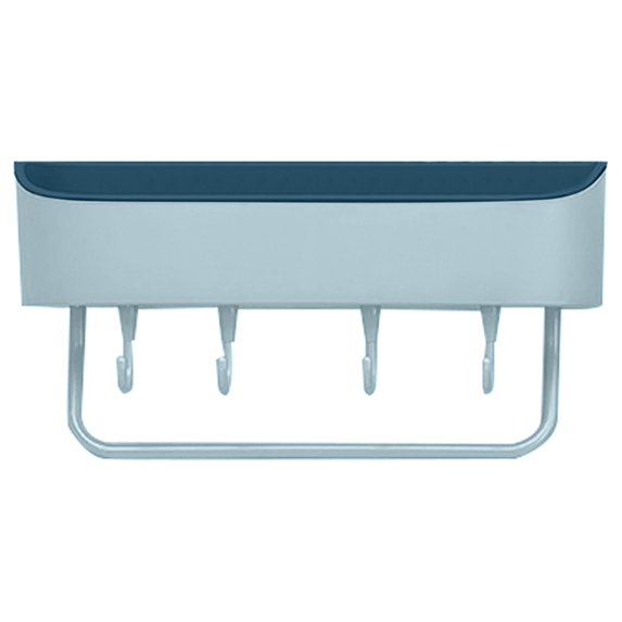 Shower Caddy Shelf, Holders No Punching with 5 Hooks Shower Shelf Organizer for Toilet , Light Blue