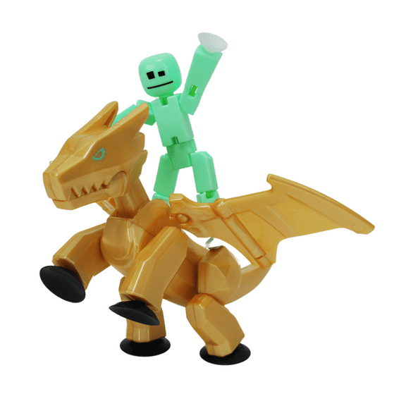 Zing StikBot & Mega Monster Pack – Mint Green StikBot   Gold Scorch Figure,  Age 4 