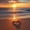 Orange, variant on Golden Sunset Heart Shape Sand Beach Framed Canvas Wall Art Posters for Apartment Hallway Bedroom Decor, Ready to Hang12"L x 8"W