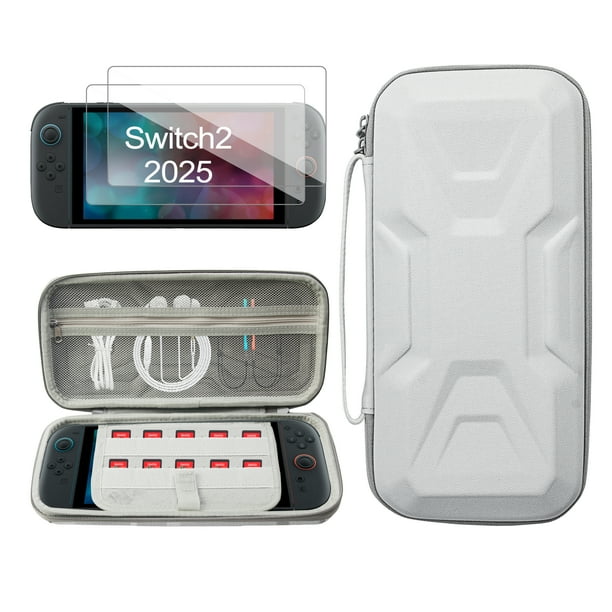 YUOY Estuche para Nintendo Switch 2 (2025) - Delgado, 10 Ranuras, 2 Protectores Pantalla, Antigolpes