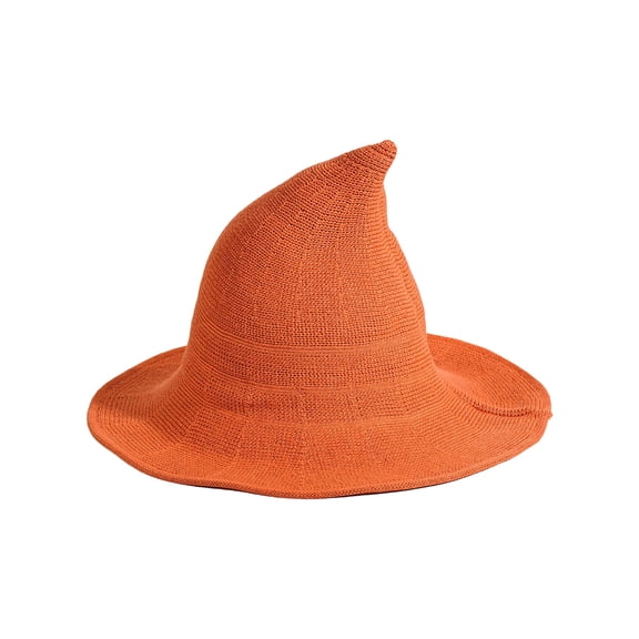 Knitted Cotton Gauze Witch Hat For Adult Halloween Magician Costume Accessory Pointed Wizard Hat