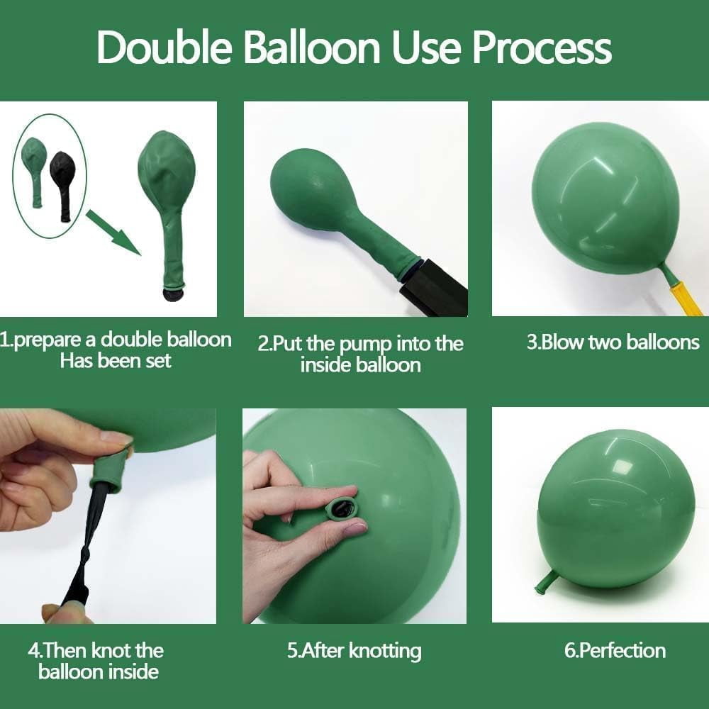 Green Balloons Double Stuffed Green White Balloons Latex Dusty Green Bobo Balloon Arch Kit for Bridal Shower Birthday Baby Shower Wedding Anniversary Baptism Decor
