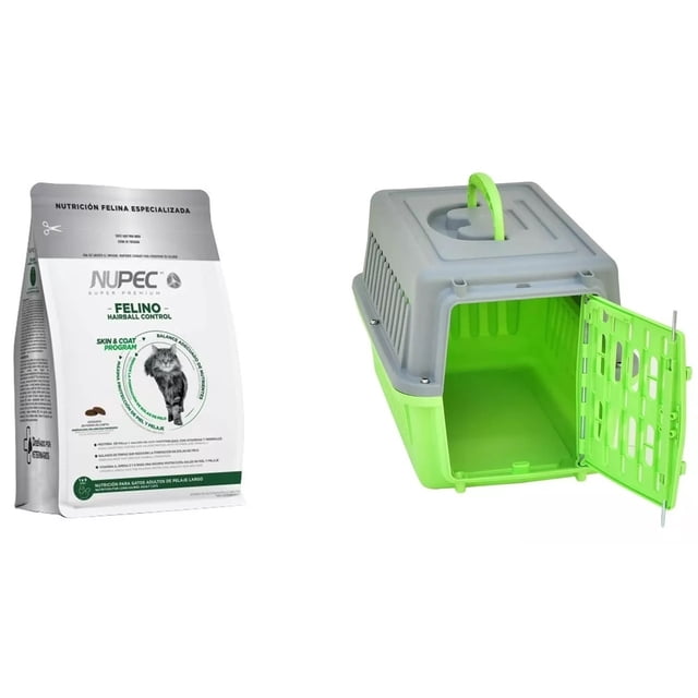 Paquete Nupec Hairball 3 kg + 1 jaula trasportadora Seven Pet