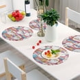 thumbnail image 3 of 15 Inch Round Grid Plate Mats Heat Non-Slip Resistant PVC Placemats for Kitchen Dining Table Decor Cartoon-style Santa Claus 1PCS, 3 of 5