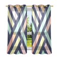 thumbnail image 6 of Yayeee Window Curtains Light Filtering 63"x42" Grommet Panel Pair Home Living Room Decor, Green Stripes, 6 of 7