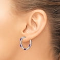 thumbnail image 4 of Auriga Fine Jewelry 14K White Gold Amethyst and Diamond Hoop Earrings for Women, 4 of 6