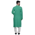 thumbnail image 3 of Atasi Mandarin Collar Mens Kurta Shirt Solid Cotton Flex Long Kurta For Boys-XX-Large, 3 of 6