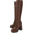 thumbnail image 2 of The Chunky heel Boot: Women's Knee-High Platform Boot with a Square Toe & Easy wear, 2 of 10