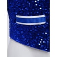 thumbnail image 6 of Kaerm Boys Girls Sequined Waistcoat Jazz Hip Hop Performance Dance Crop Tops Disco Party Vests Jacket Blue 12, 6 of 7