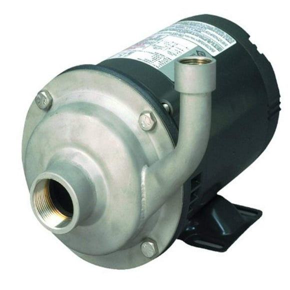 AMT Pump 5485-98 High Volume Straight Centrifugal Pump, Stainless Steel, 1-1/2 HP, 1 Phase, 115/230V, Curve D, 1-1/2" NPT Female Suction, 1-1/4" NPT Female Discharge Port