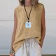 thumbnail image 1 of Craaazy Women Casual Sleeveless Tank Top, Solid Color Loose Fit Round Neck Vest, High Low Hem Asymmetric Top for Daily Wear Gifts, 1 of 7